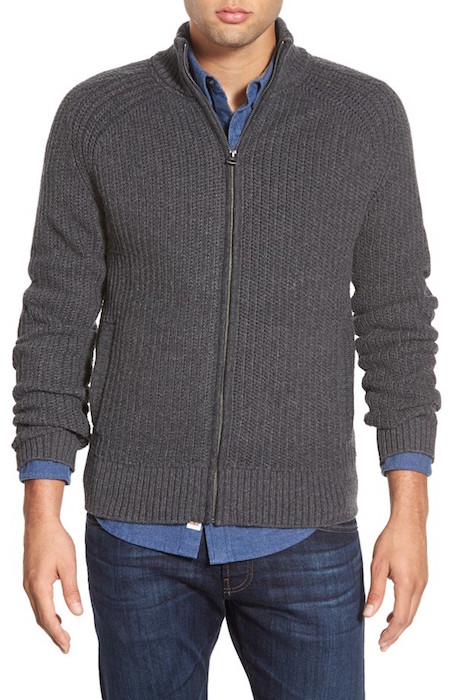 Lucky Brand 'Glacier Peak' Rib Knit Zip Sweater